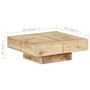 Voir la diapositive 6 : VIDAXL Table basse 80x80x28 cm Bois de manguier massif