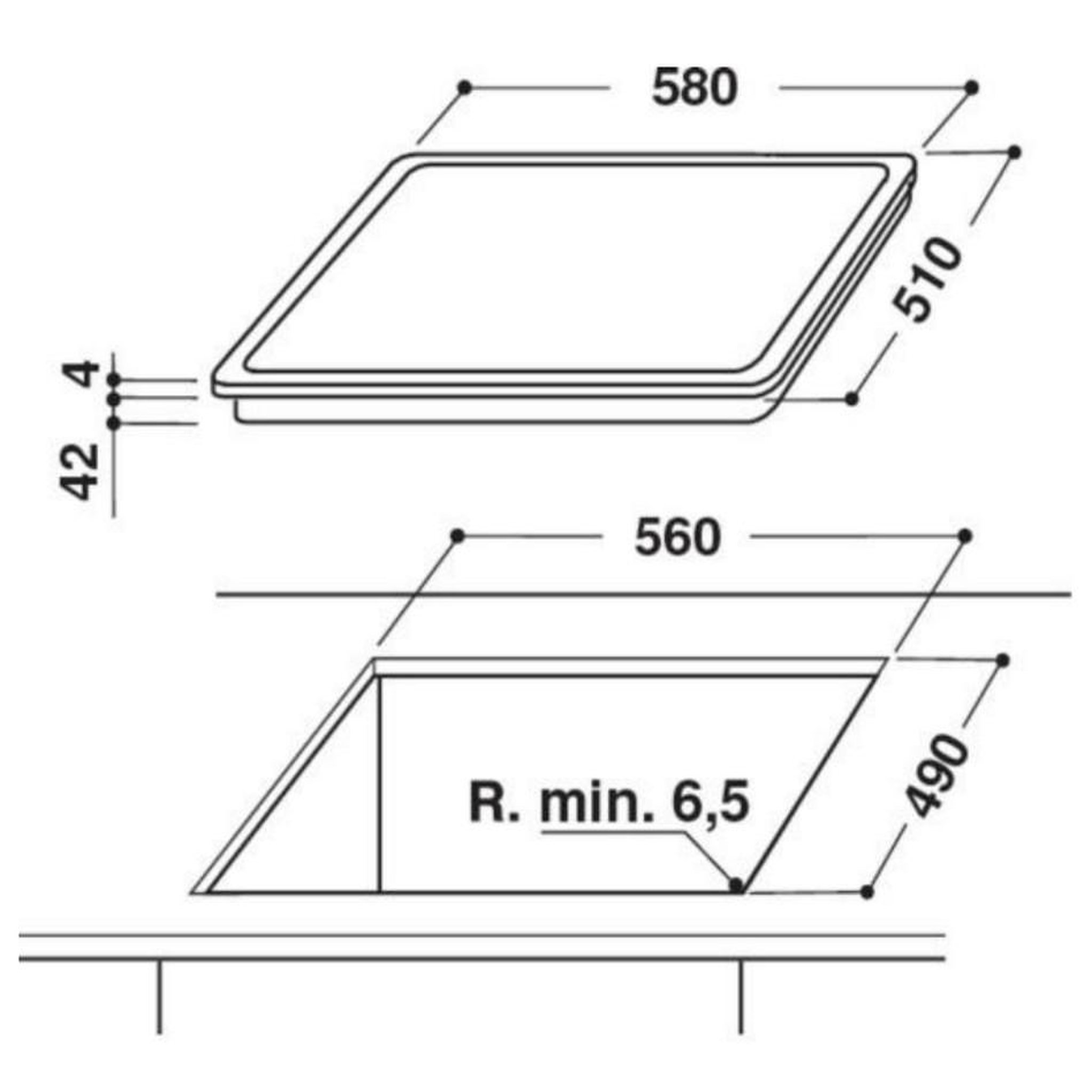 Voir la diapositive 2 : Indesit Table de cuisson vitrocéramique 60cm 4 feux 6200w noir - RI161C