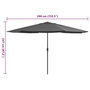 Voir la diapositive 6 : VIDAXL Parasol de jardin avec mat en metal 390 cm anthracite