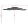 Voir la diapositive 6 : VIDAXL Parasol de jardin avec mat en metal 390 cm anthracite
