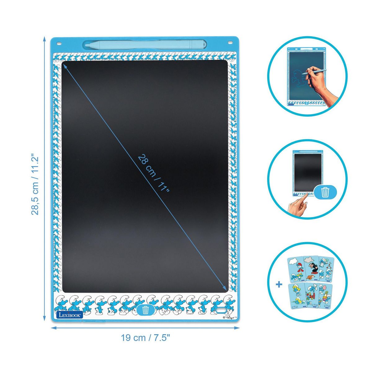 Lexibook Tablette à Dessins électronique multicolore Schtroumpfs