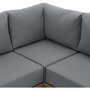 Voir la diapositive 5 : MARKET24 Salon de jardin canapé d'angle SANTA - Aluminium effet bois - 5 personnes - Gris clair