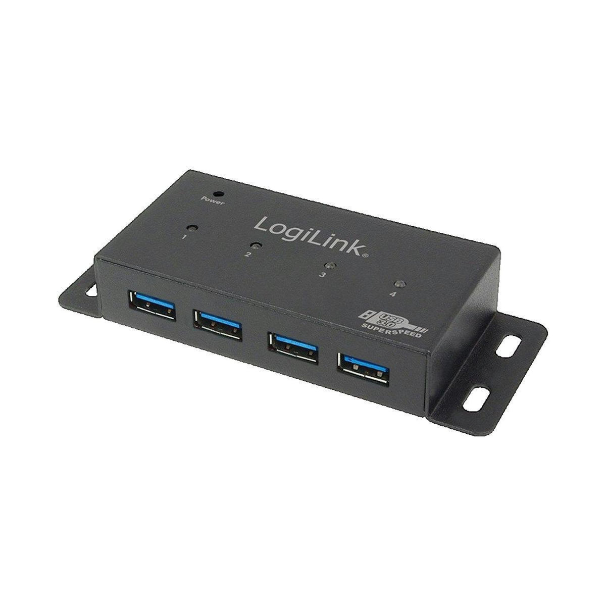 LOGILINK Hub USB 3.0 LogiLink UA0149 4 ports en métal avec alimentation
