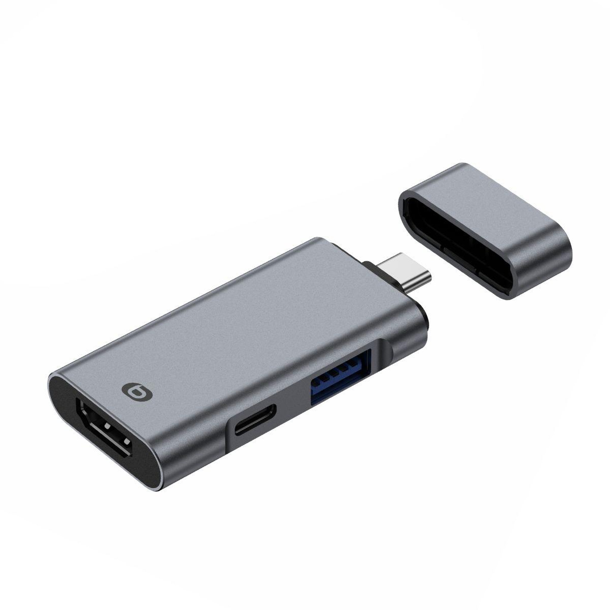 Voir la diapositive 3 : ESSENTIEL B Hub USB C 3 en 1 avec HMDI - PD - USB-A 3.0