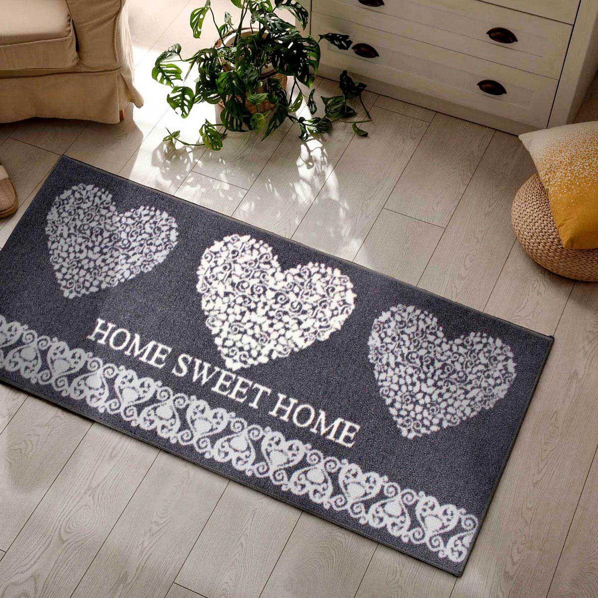 Voir la diapositive 4 : Douceur d'Intérieur Tapis déco multi-usage  mathilda  50x120cm gris