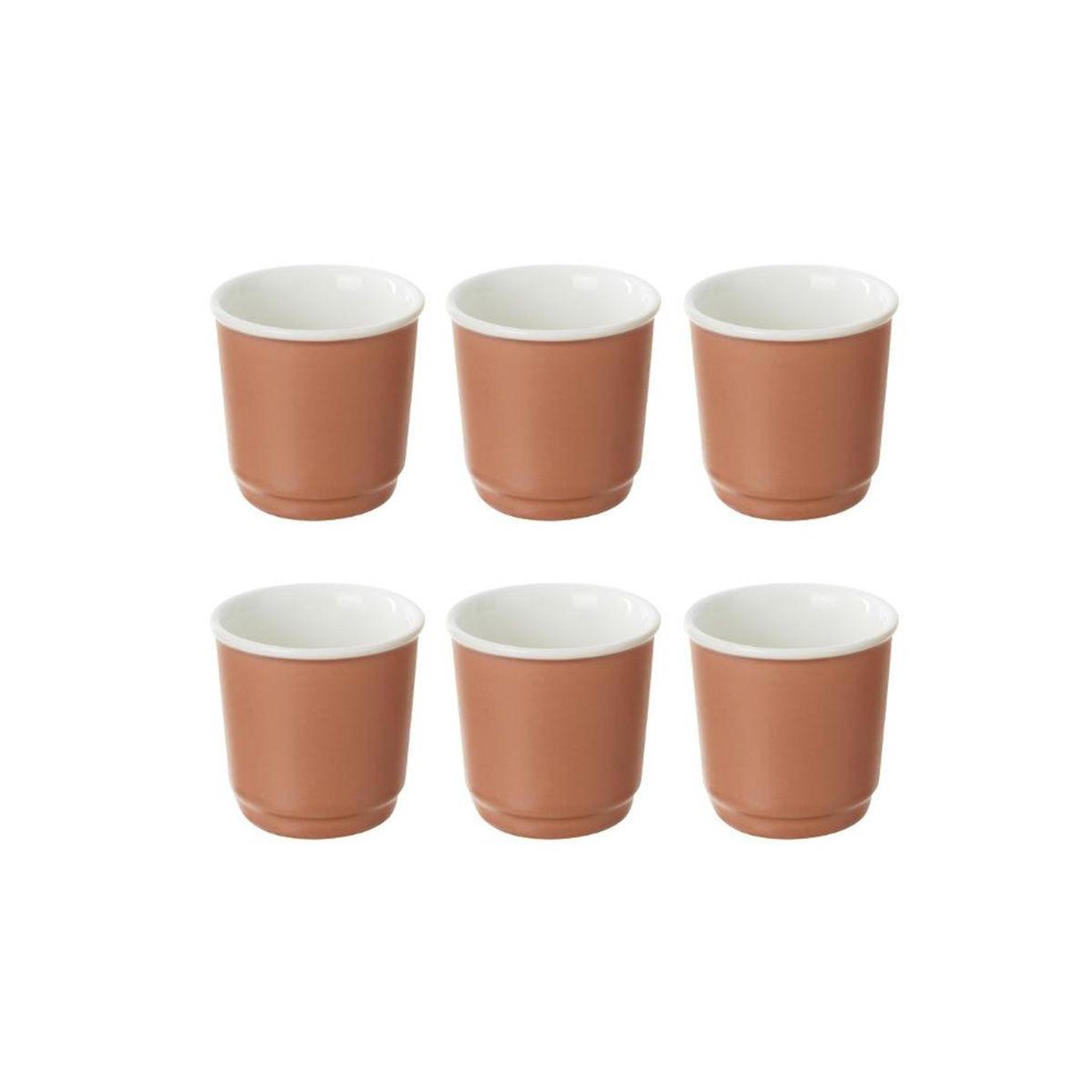 SECRET DE GOURMET Lot de 6 tasses à café  nature  9cl terracotta