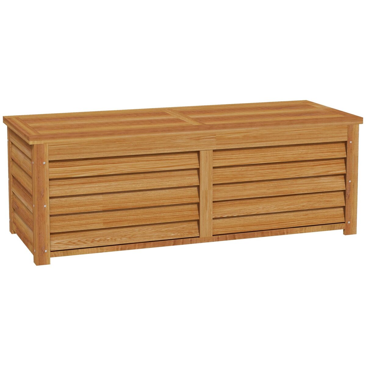 OUTSUNNY Coffre de rangement extérieur 176L - dim. 130L x 50l x 45H cm - poignée - bois marron