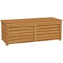 Voir la diapositive 1 : OUTSUNNY Coffre de rangement extérieur 176L - dim. 130L x 50l x 45H cm - poignée - bois marron