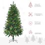 Voir la diapositive 4 : HOMCOM Sapin de Noël artificiel aspect réaliste Ø 60 x 150H cm 24 pommes de pin 360 branches imitation Nordmann