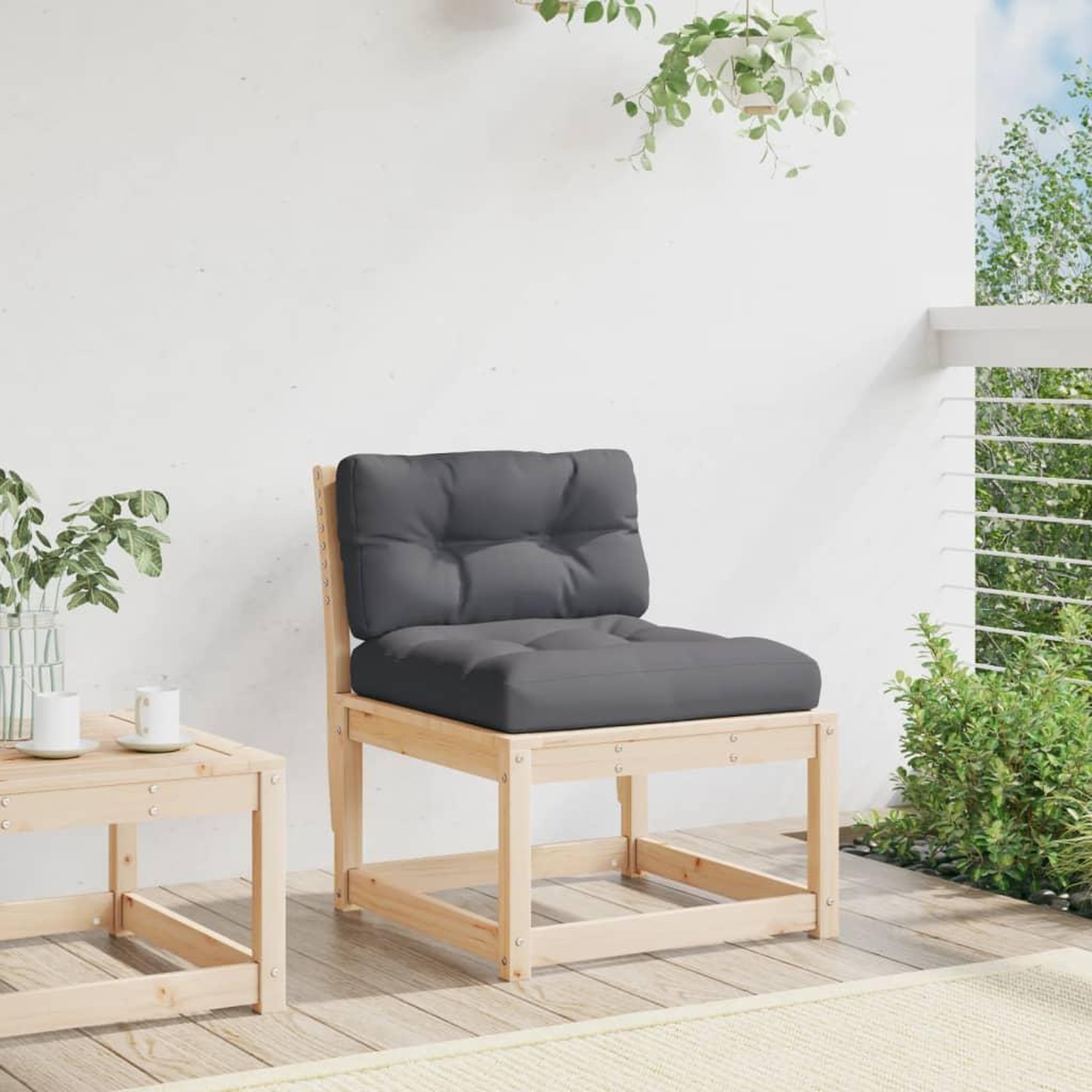 Voir la diapositive 3 : VIDAXL Canape de jardin avec coussins bois de pin solide