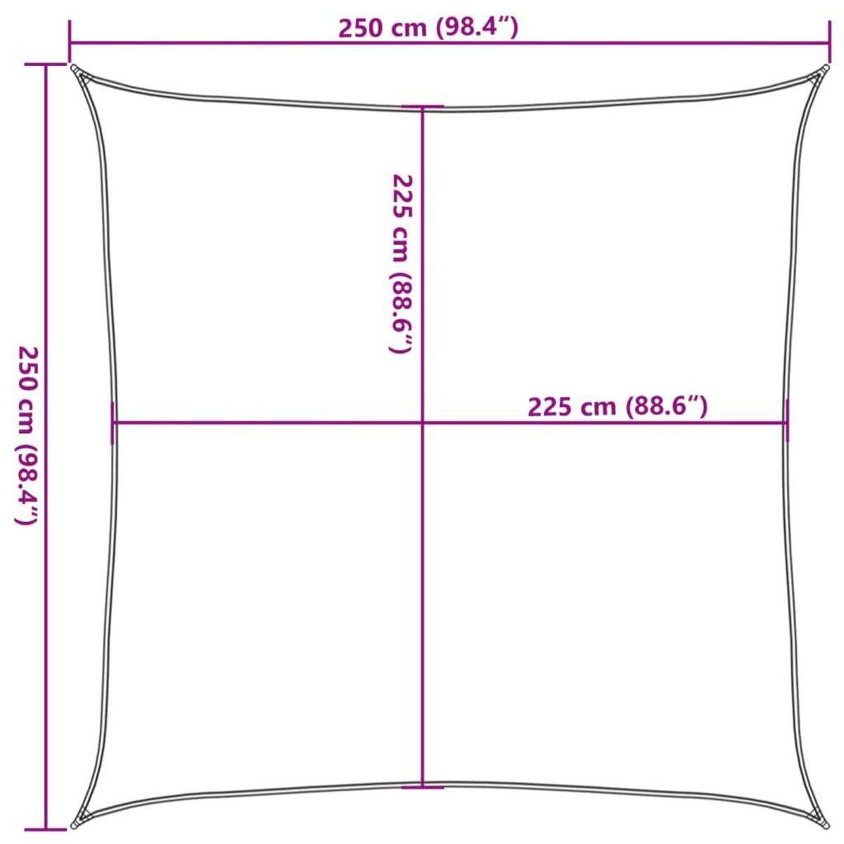 VIDAXL Voile d'ombrage 160 g/m^2 Marron 2,5x2,5 m PEHD