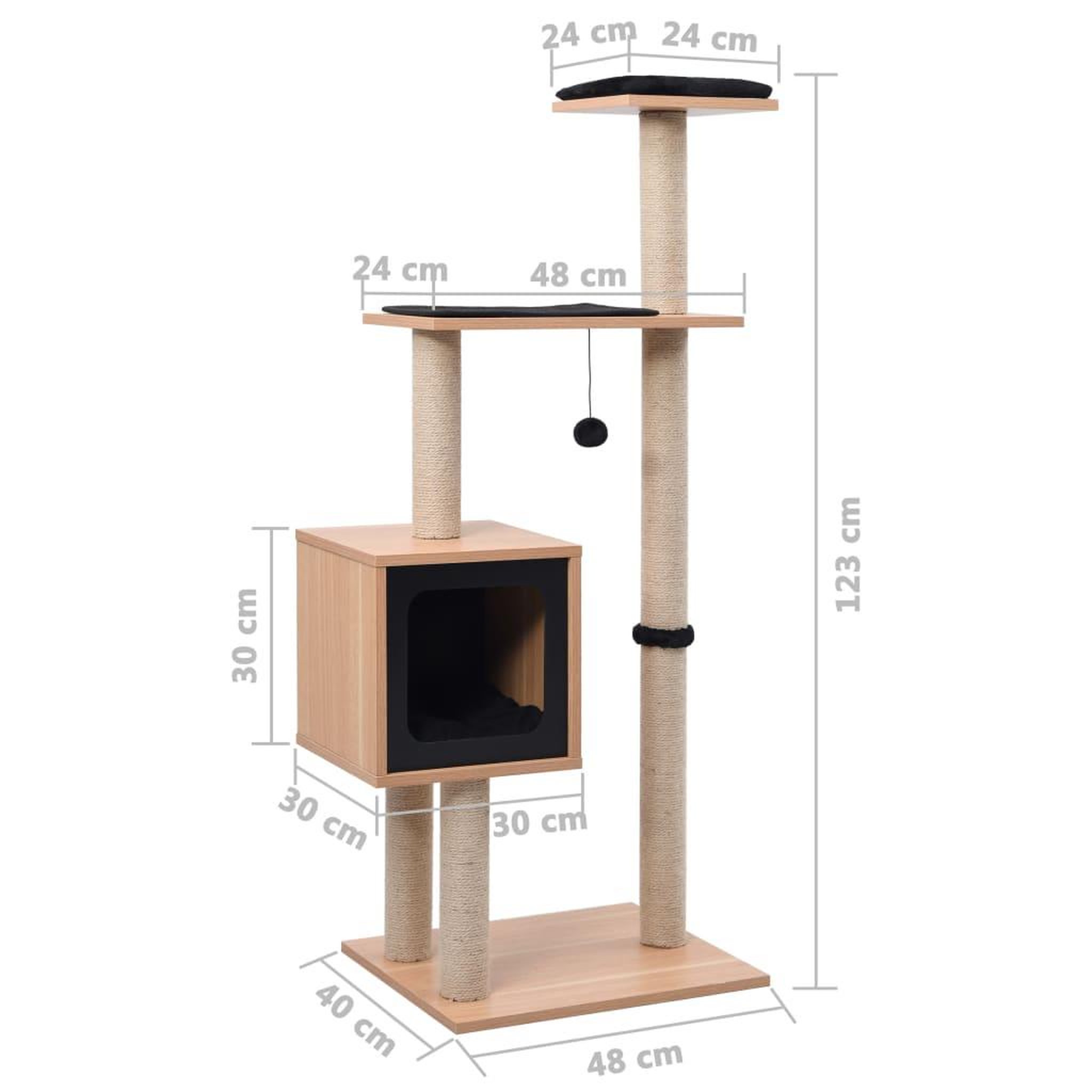 Voir la diapositive 6 : VIDAXL Arbre a chat avec tapis a gratter en sisal 123 cm