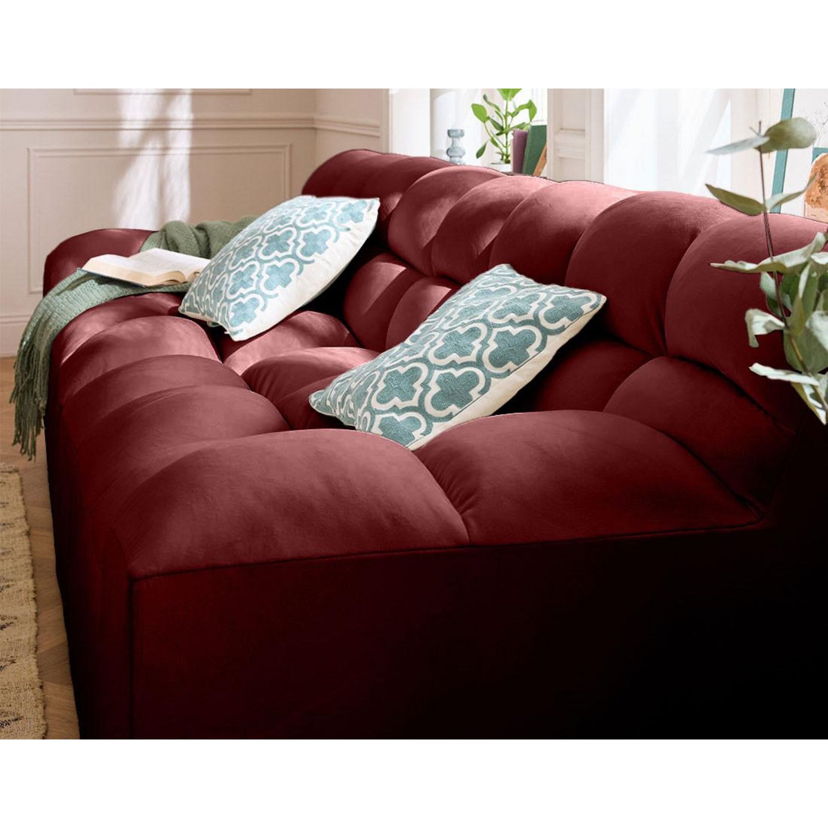 LISA DESIGN Napoli - canapé droit 4 places - en velours