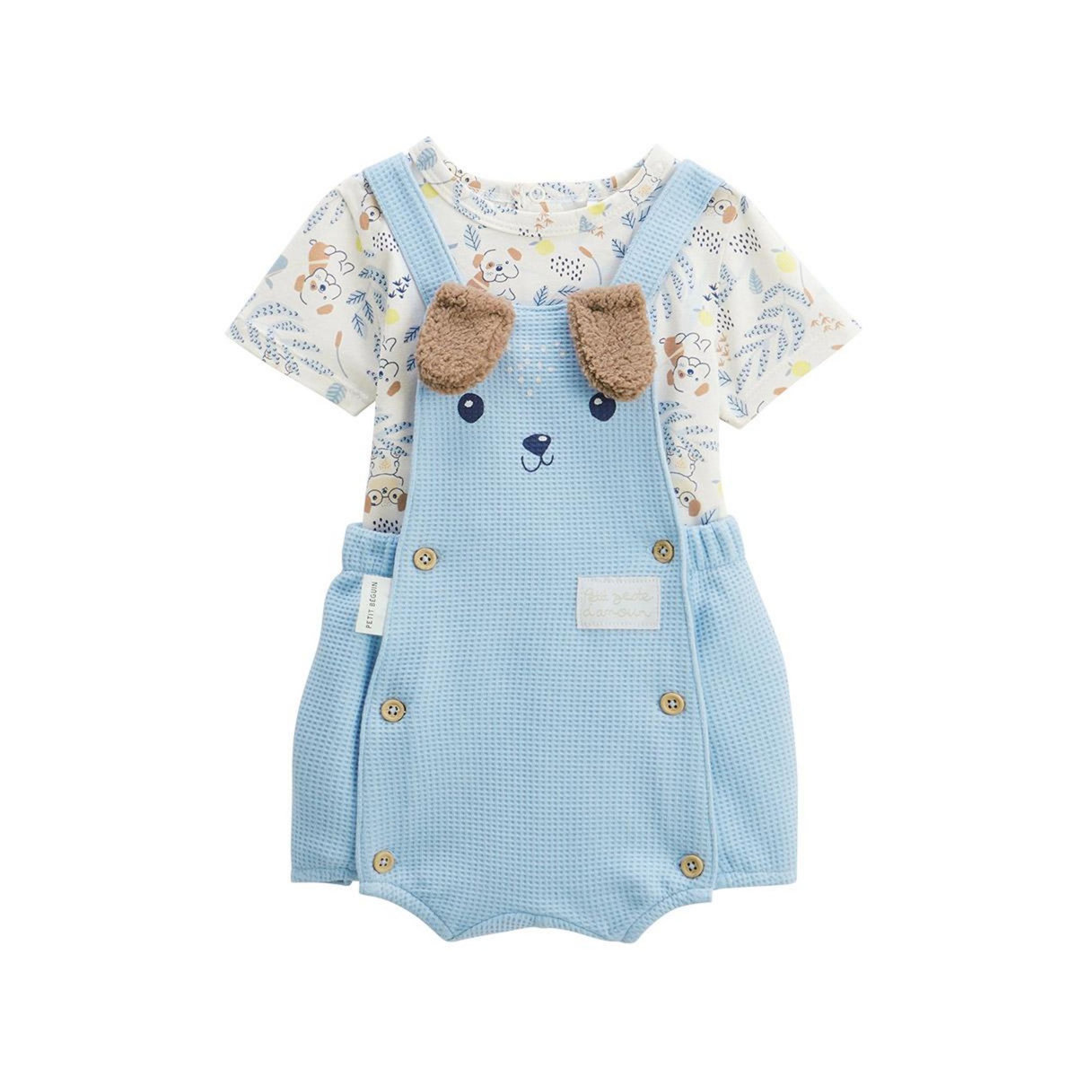 Petit Béguin Ensemble salopette bébé et t-shirt Zeste d'amour