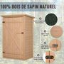 Voir la diapositive 5 : OUTSUNNY Armoire abri de jardin remise pour outils - grande porte verrouillable loquet - 2 étagères - toit bitumé incliné bois de sapin pré-huilé