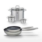 ELO Lot Poêles céramiques 24/28 cm Elo Profi Therm Platinum et 3 Faitouts Elo Citrin