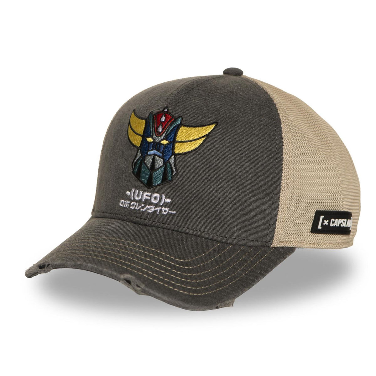 CAPSLAB Casquette semi curved finitions premium effet usé Goldorak