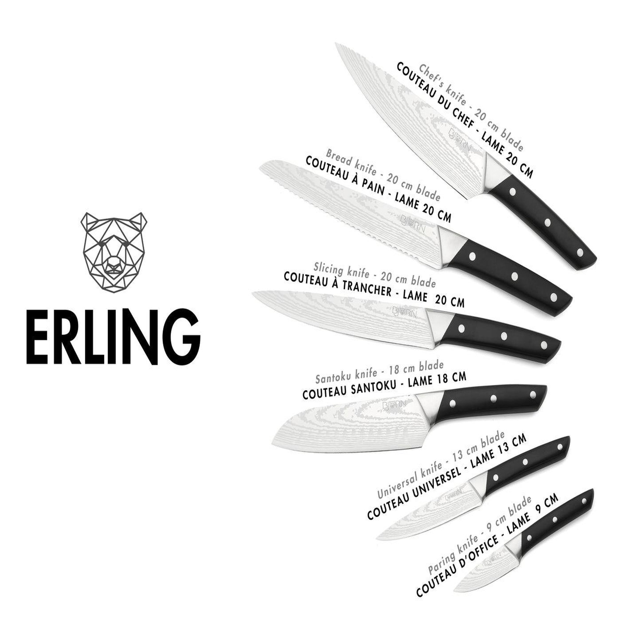 Voir la diapositive 3 : BJORN Couteaux de cuisine erling - 6 pièces
