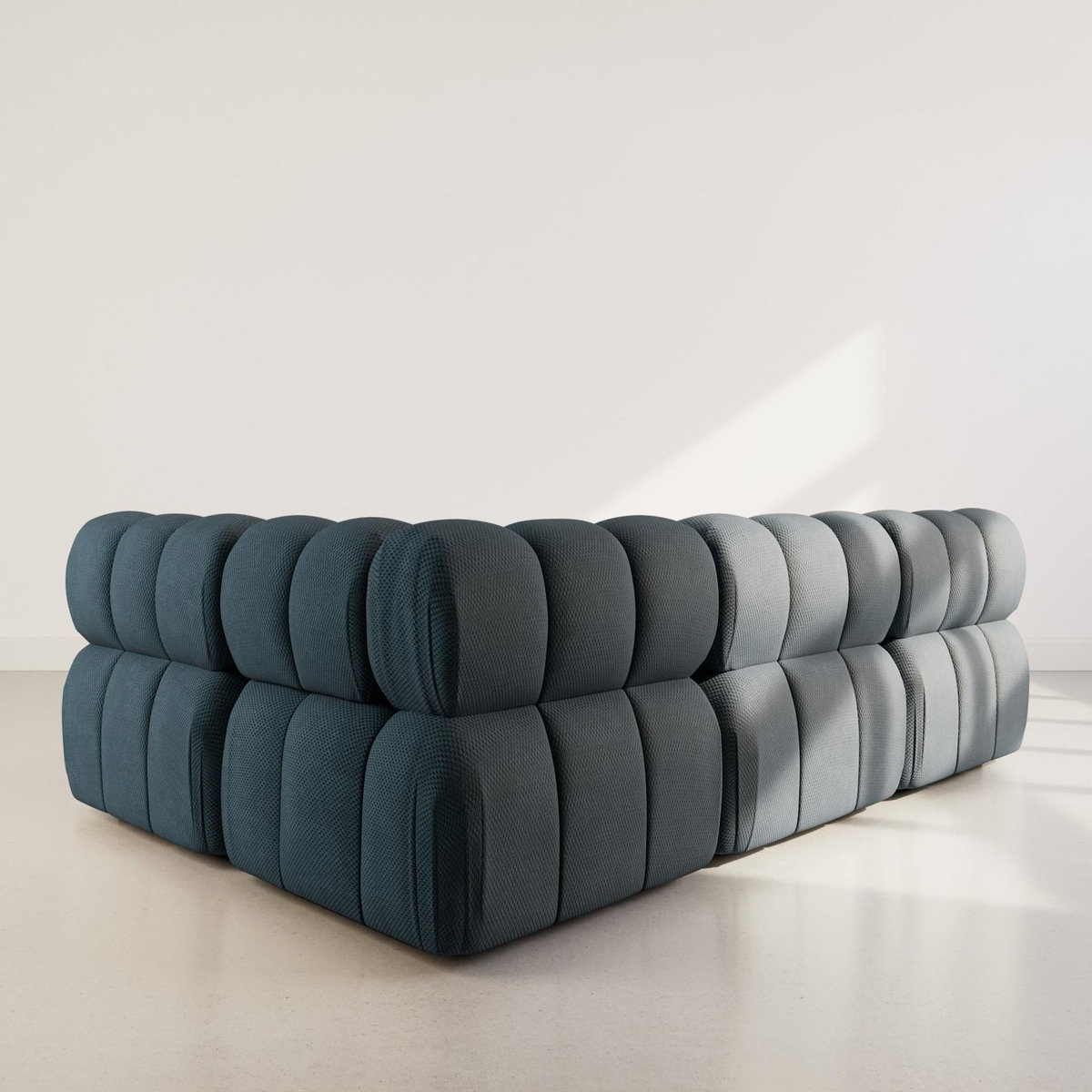 LISA DESIGN Ruby - canapé modulable d'angle droit 5 places en velours texturé