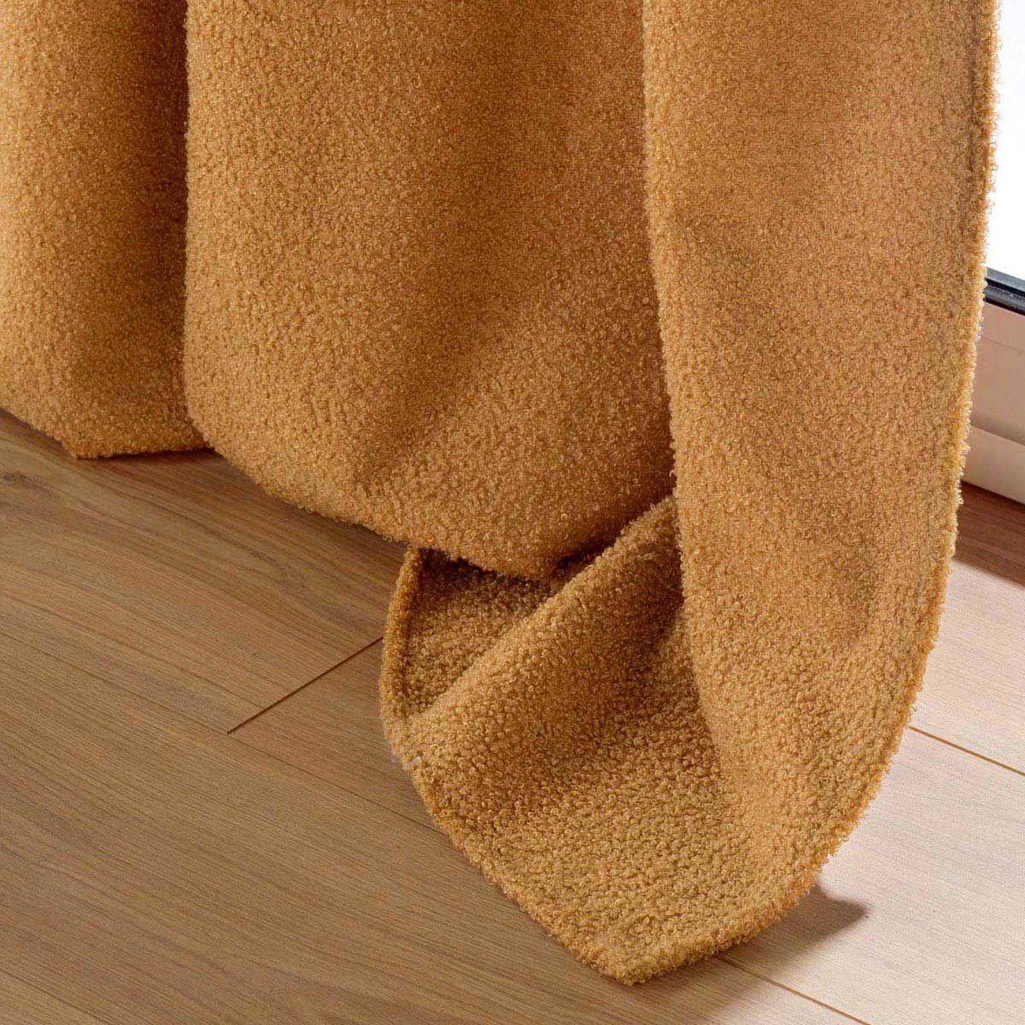 Voir la diapositive 3 : Douceur d'Intérieur Rideau à œillets bouclette  wooly  140x240cm camel