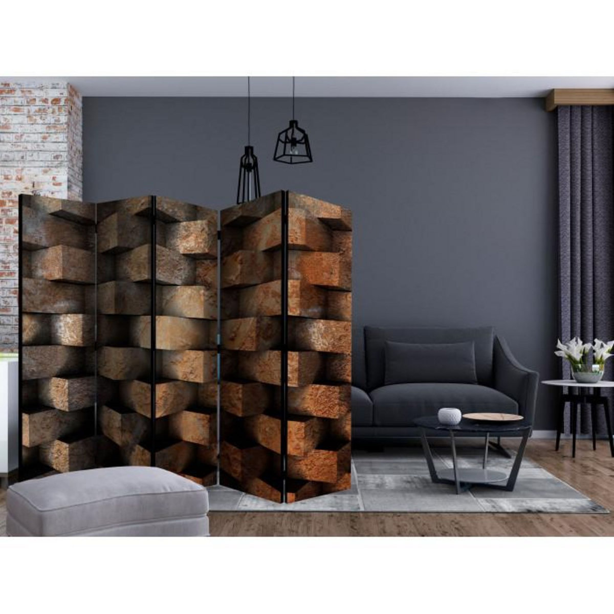 Paris Prix Paravent 5 Volets  Brick Braid  172x225cm