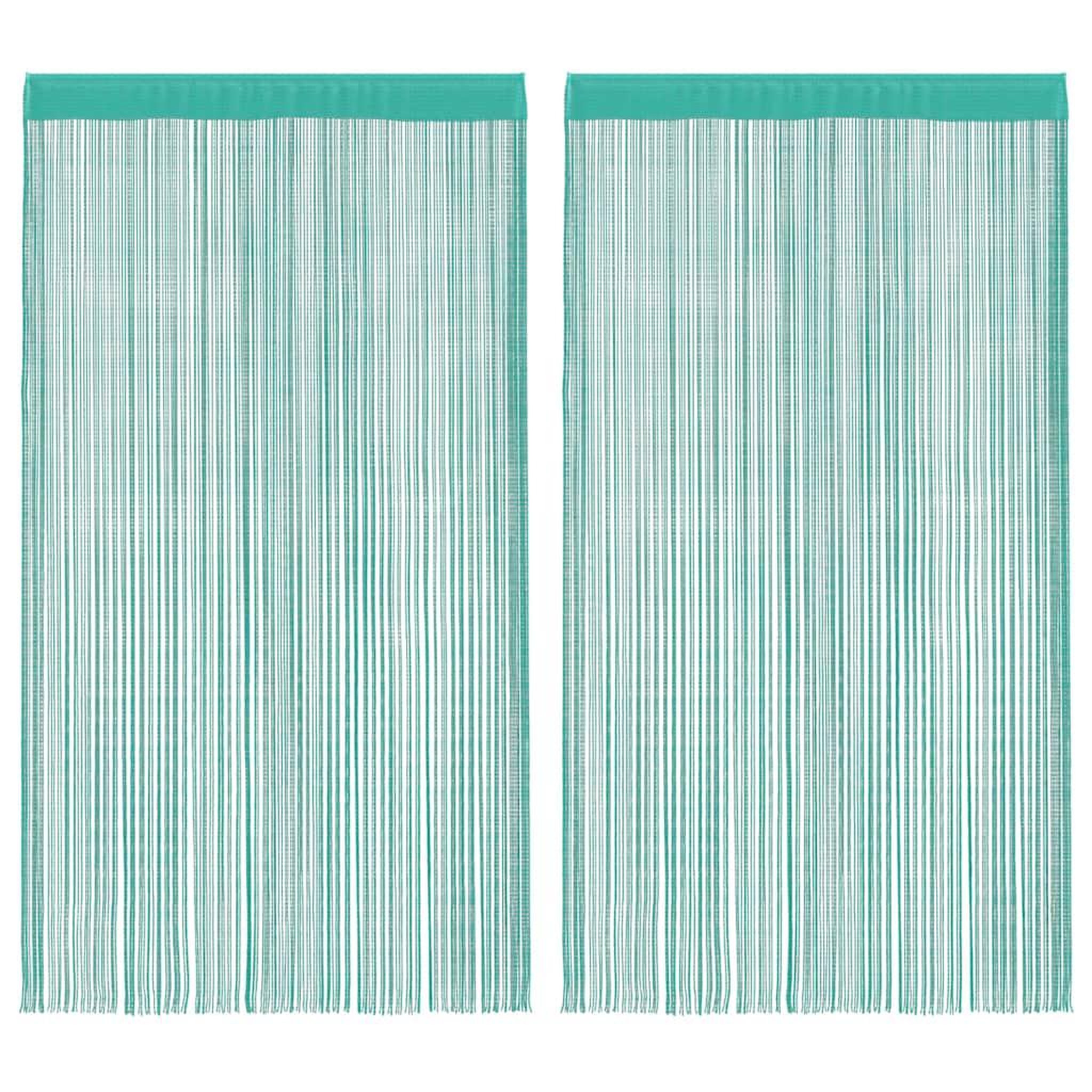 Voir la diapositive 2 : VIDAXL Rideaux a fils 2 pcs turquoise 100x250 cm