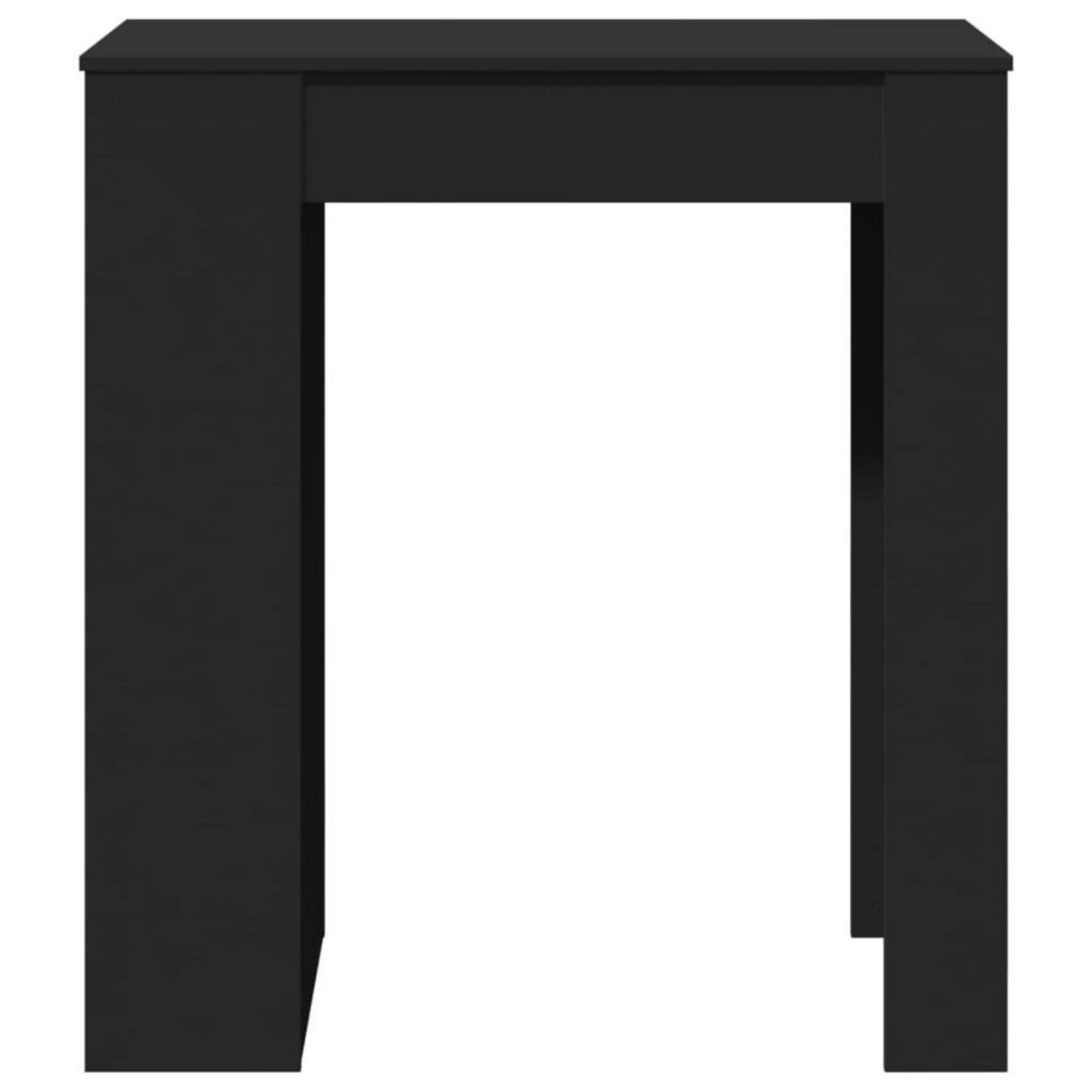 VIDAXL Table de bar avec etageres noir bois d'ingenierie