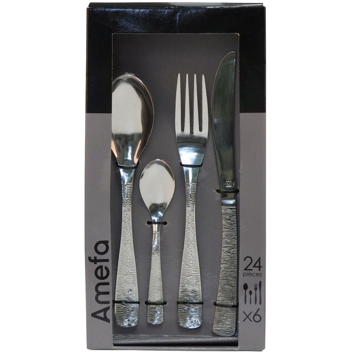 AMEFA Ménagère 24 pièces inox ETHNIC
