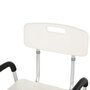 HOMCOM Chaise de douche siège de douche ergonomique hauteur réglable pieds antidérapants dossier accoudoirs amovibles charge max. 136 Kg alu HDPE blanc