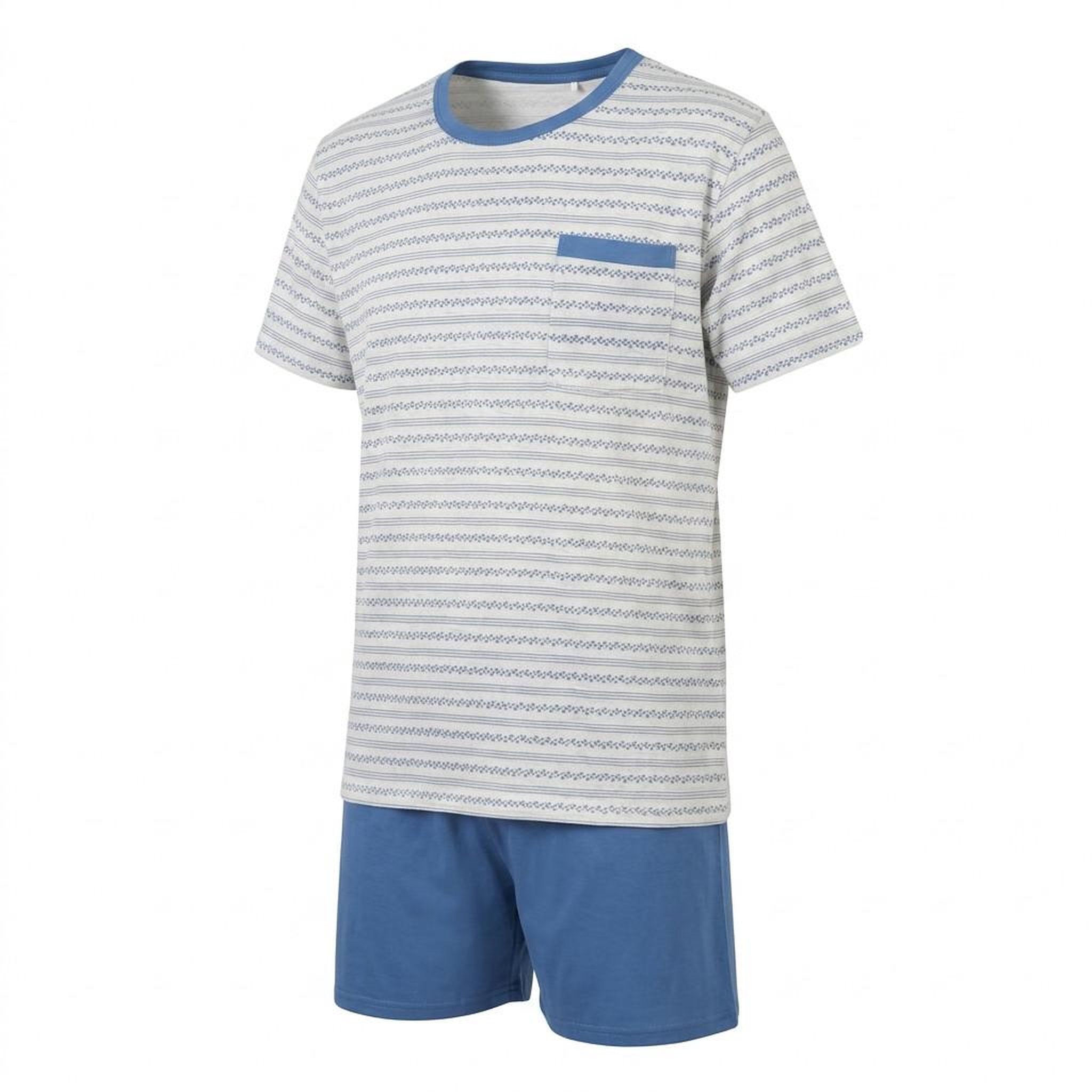 Voir la diapositive 5 : OZABI OZABI Pack 3 Pyjamas Courts Homme Coton Majoritaire, Col Bouton