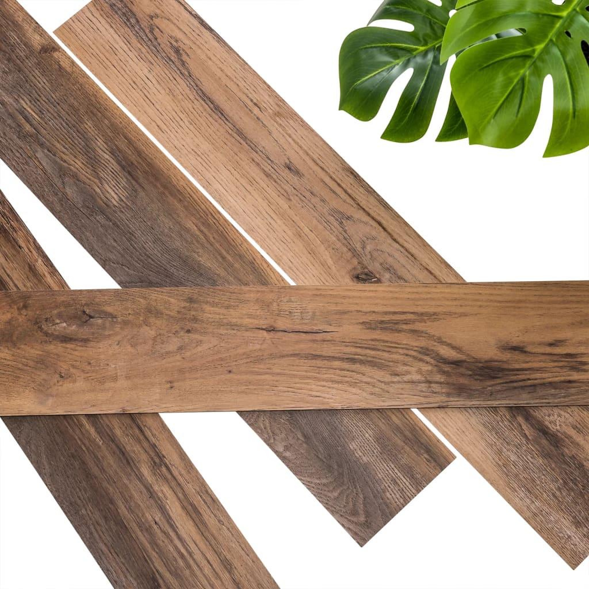 Voir la diapositive 3 : WallArt WallArt Planches d'aspect de bois Marron terre d'ombre