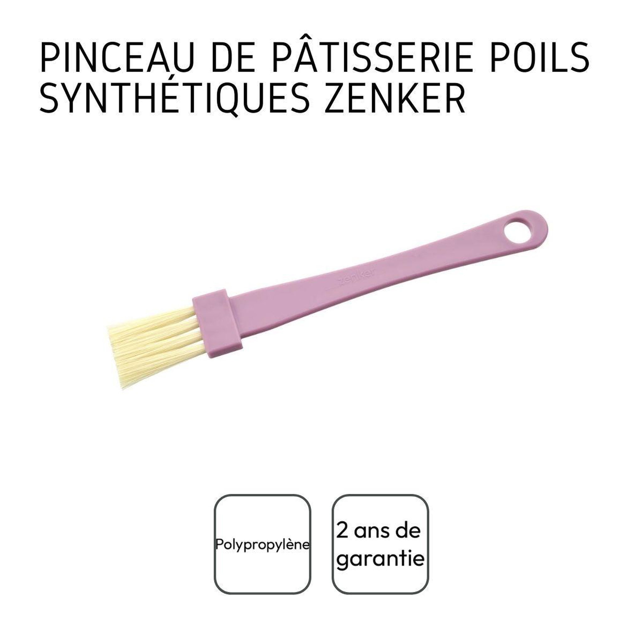 Voir la diapositive 4 : ZENKER Pinceau de cuisine et de pâtisserie 19 cm en poils synthétiques zenker sweet sensation