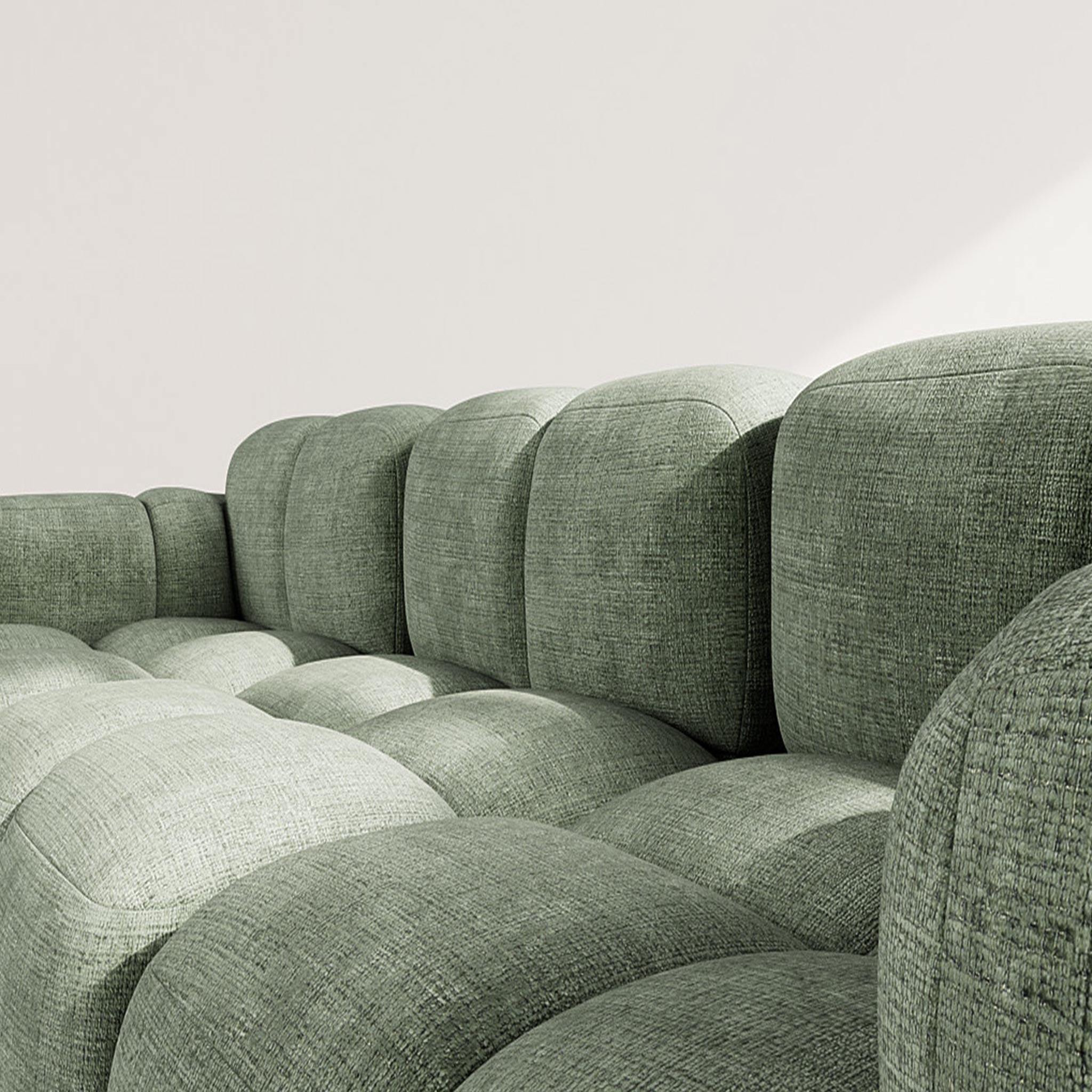Voir la diapositive 4 : BEST MOBILIER Grace - canapé modulable d'angle réversible 4 places en velours texturé