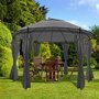 Voir la diapositive 1 : VIDAXL Belvedere avec rideaux Rond 3,5 x 2,7 m Anthracite