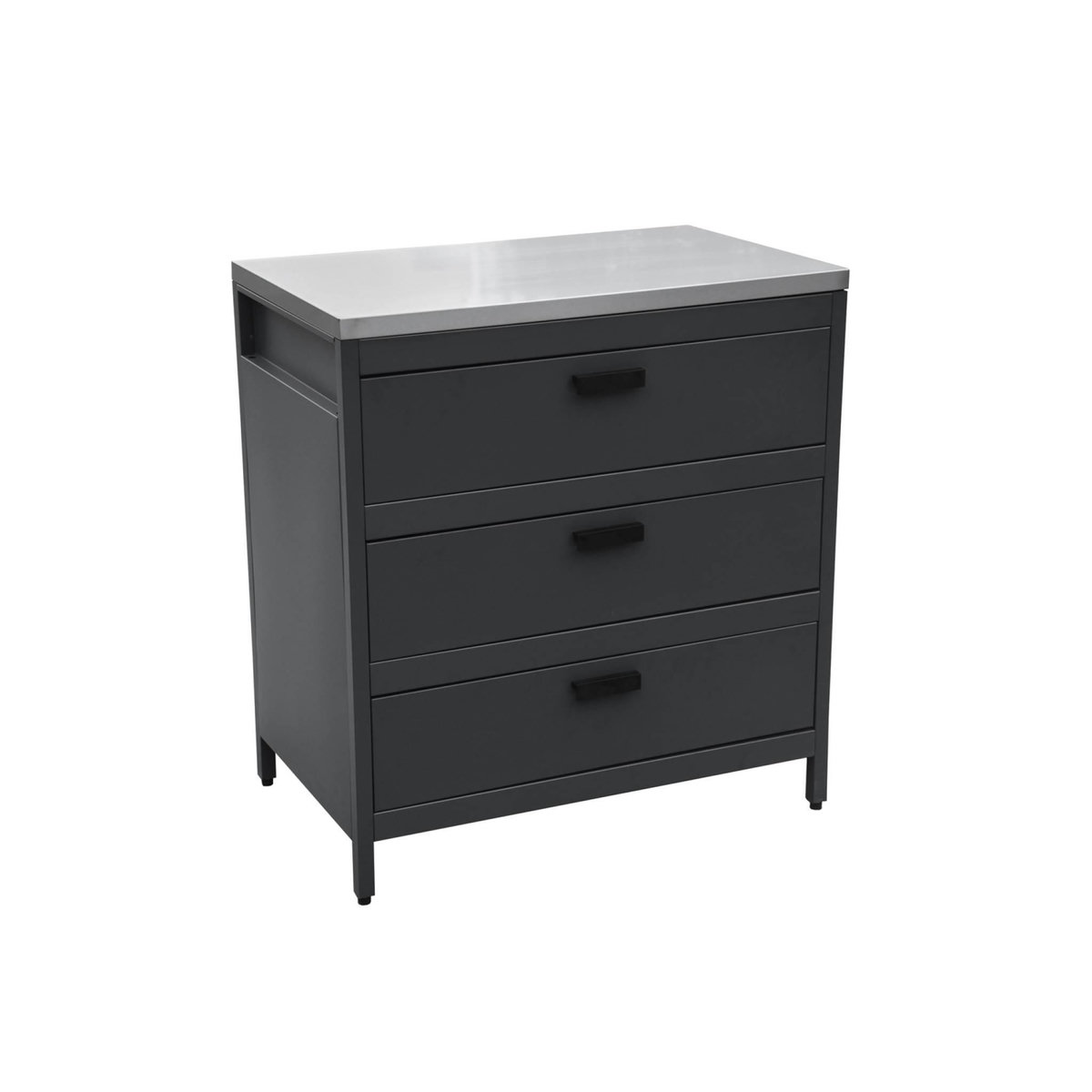 SWEEEK Cuisine d'extérieure en acier avec 3 tiroirs L80cm