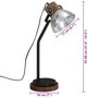 Voir la diapositive 6 : VIDAXL Lampe de bureau 25 W argent vintage 18x18x60 cm E27
