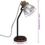 Voir la diapositive 6 : VIDAXL Lampe de bureau 25 W argent vintage 18x18x60 cm E27