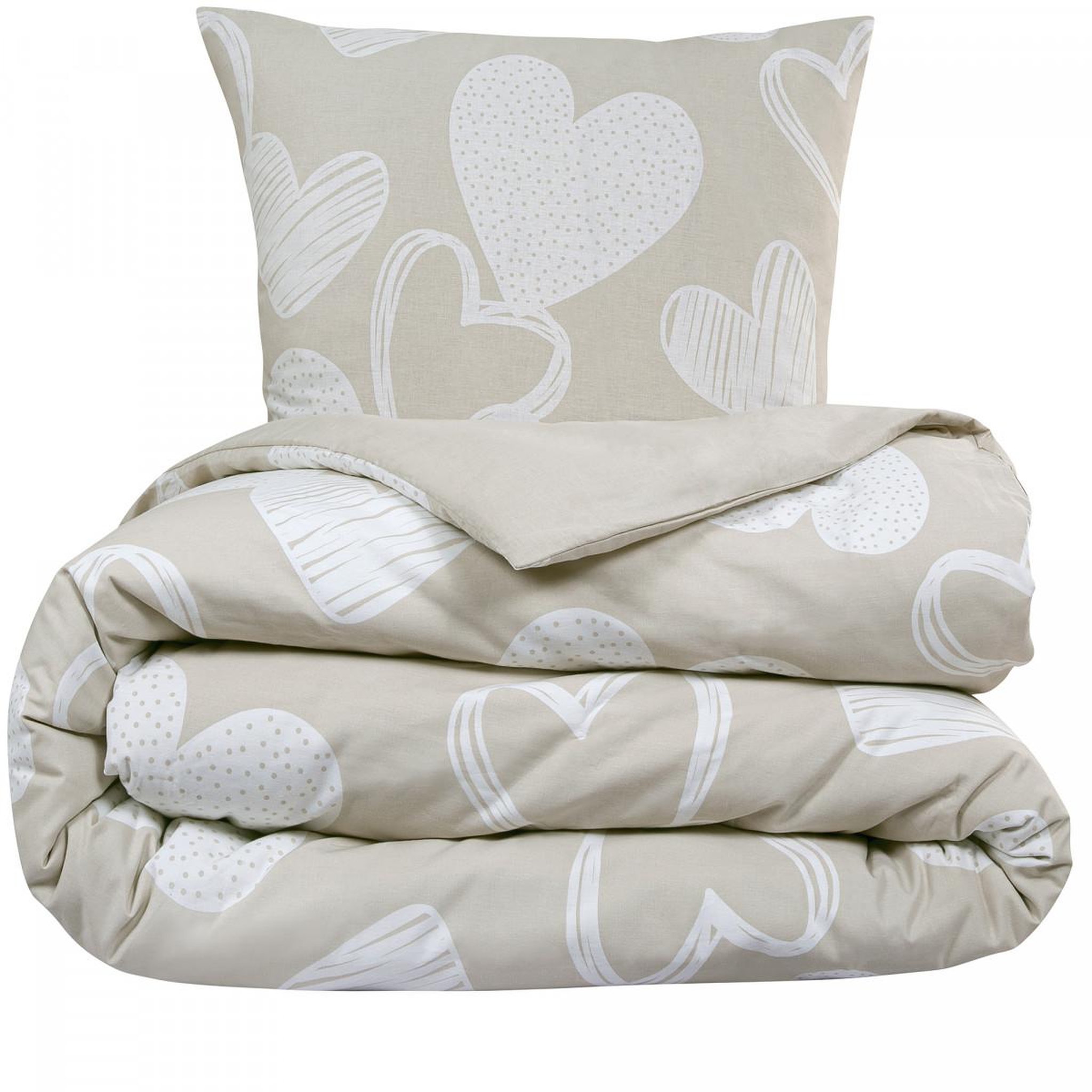 Voir la diapositive 2 : FUTURE HOME Parure de lit en coton motif cœurs