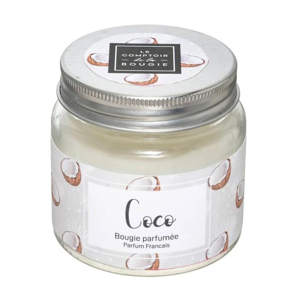 COMPTOIR DE LA BOUGIE Bougie Parfumée en Verre  Bocal  65g Coco