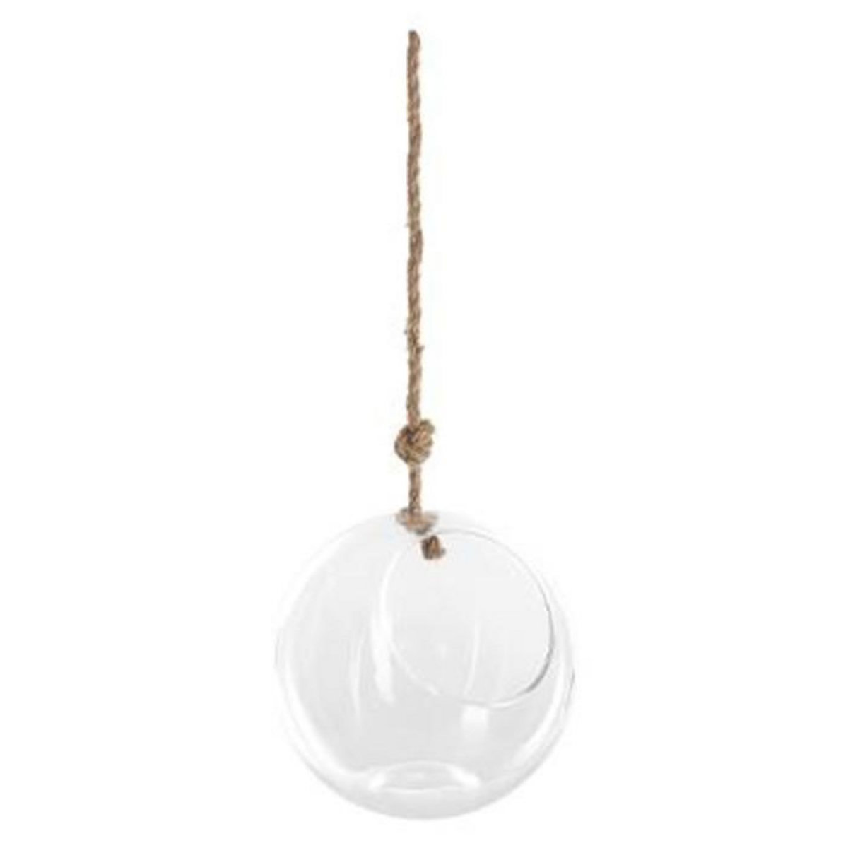 ATMOSPHERA Boule en Verre Suspendue  Corde  25cm Transparent