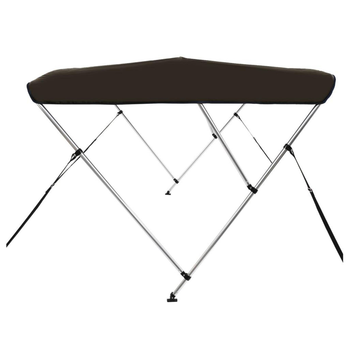 VIDAXL Auvent bimini a 3 arceaux noir 183x196x137 cm