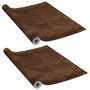 Voir la diapositive 2 : VIDAXL Films autoadhesifs pour portes 2 pcs Chene fonce 210x90 cm PVC
