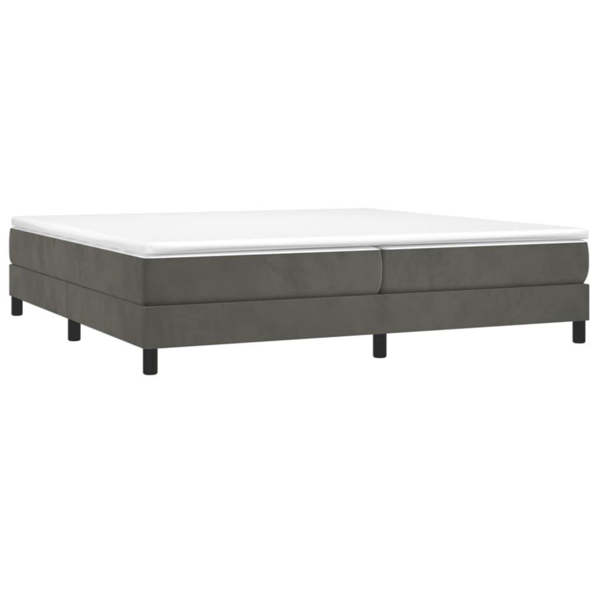 VIDAXL Sommier a lattes de lit et matelas Gris fonce 200x200cm Velours