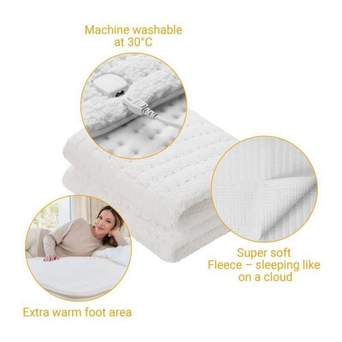 Medisana Surmatelas chauffant extra moelleux en polaire - MEDISANA - HU 672 - Chauffe-lit - 4 reglages - 3 minuteries - Lavable