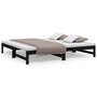 Voir la diapositive 2 : VIDAXL Lit coulissant sans matelas noir 2x(90x190) cm