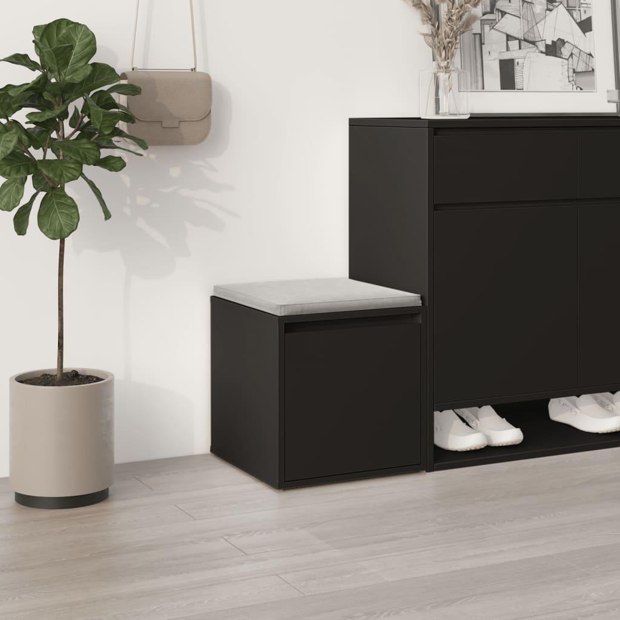 Voir la diapositive 1 : VIDAXL Tiroir boîte noir 40,5x40x40 cm bois d'ingenierie