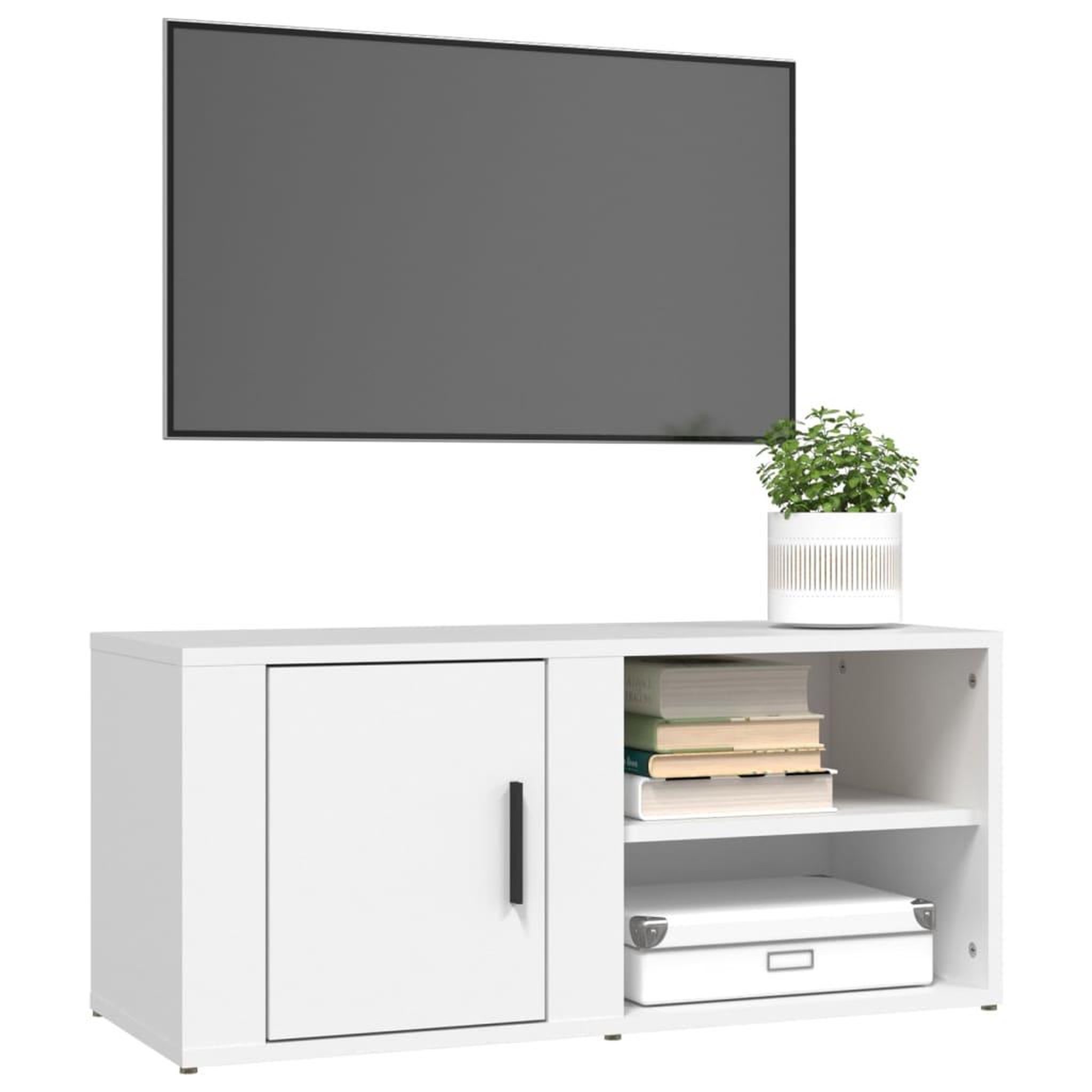Voir la diapositive 4 : VIDAXL Meubles TV 2 pcs Blanc 80x31,5x36 cm Bois d'ingenierie
