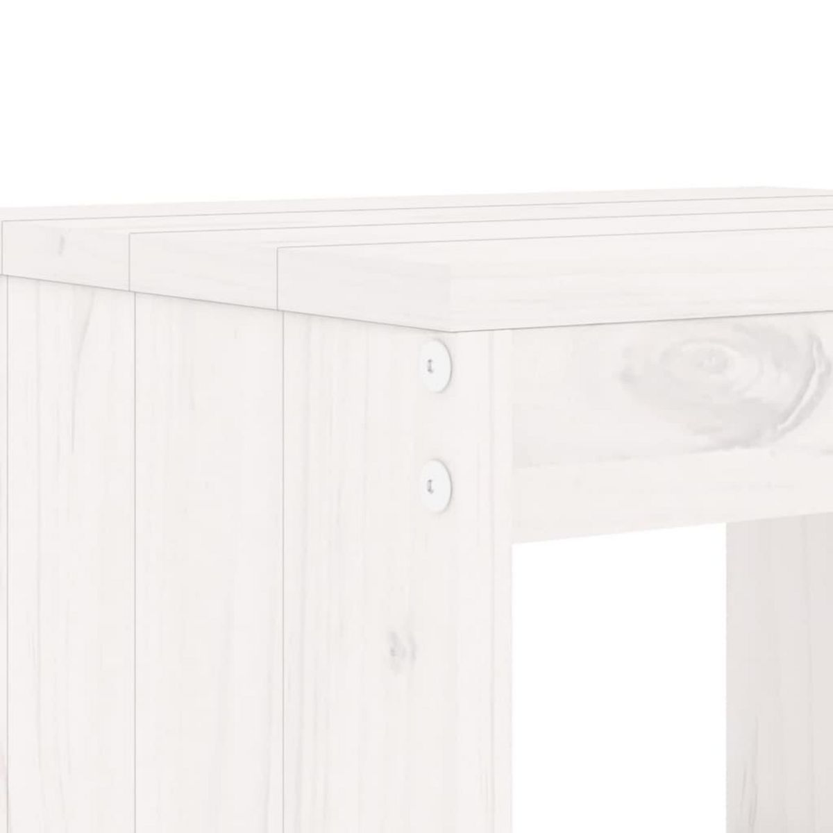 VIDAXL Ensemble de bar de jardin 3 pcs blanc bois de pin massif