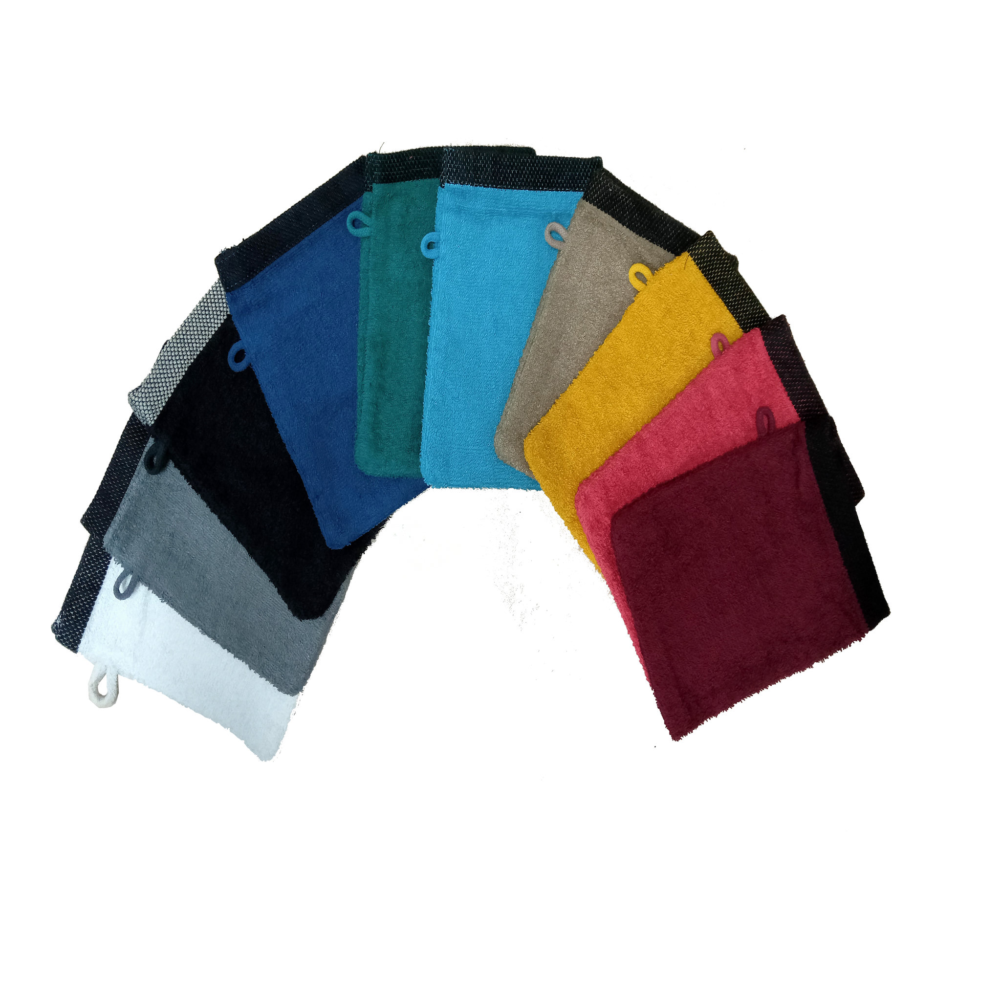 Voir la diapositive 2 : ACTUEL Lot de 2 gants de toilette uni en  coton 450GSM