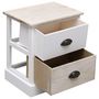 Voir la diapositive 3 : VIDAXL 2 pcs Tables de chevet Blanc et naturel 38x28x45 cm Paulownia